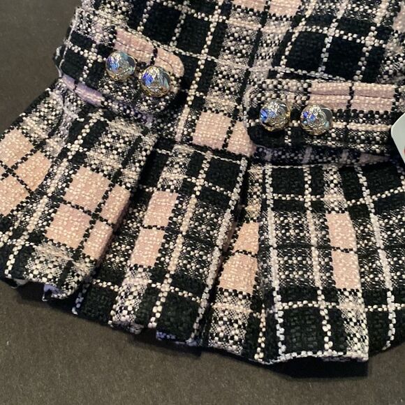 Dog Coat Pink & Black Plaid with Pleated Back Size M (small dog M) NWT - Picture 4 of 7